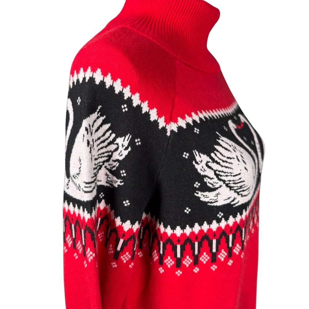 Nuuly X Rachel Antonoff Red Swan Fair Isle‎ Sweater Dress Sz M New W/Defect - Picture 5 of 15